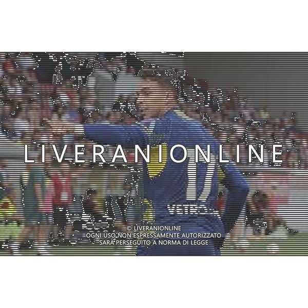 Santana do Nascimiento Giovane of Hellas Verona FC celebrates after scoring goal during SudTirol vs Hellas Verona FC, 4° Test Match, at Druso stadium in Bolzano (BZ), on August 03, 2025. (Photo by Davide Casentini) AG ALDO LIVERANI SAS