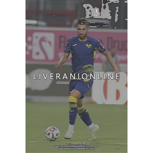 Jesus Santiago Perez of Hellas Verona FC play the ball during SudTirol vs Hellas Verona FC, 4° Test Match, at Druso stadium in Bolzano (BZ), on August 03, 2025. (Photo by Davide Casentini) AG ALDO LIVERANI SAS