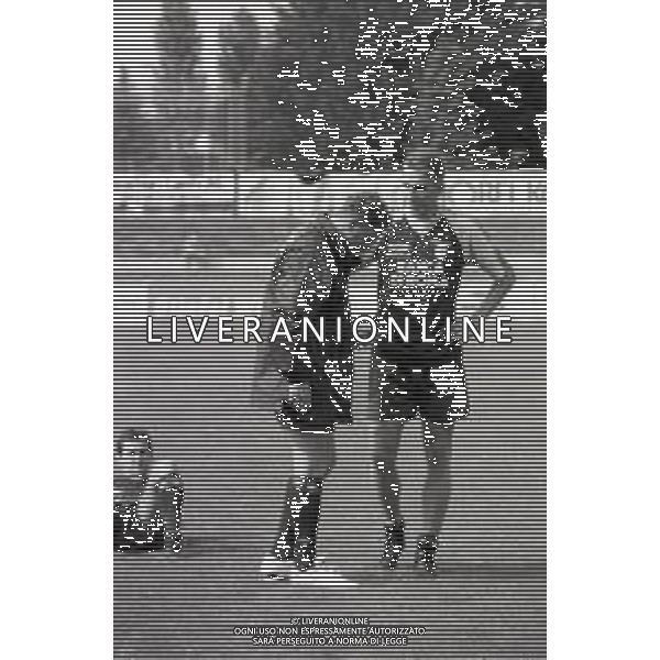 NEG-RETROSPETTIVA PAUL GASCOIGNE CALCIATORE NLLA FOTO PAUL GASCOIGNE NELL\'ANNO 1994-1995 IN ALLENAMENTO CON LA LAZIO CALCIO AG ALDO LIVERANI SAS