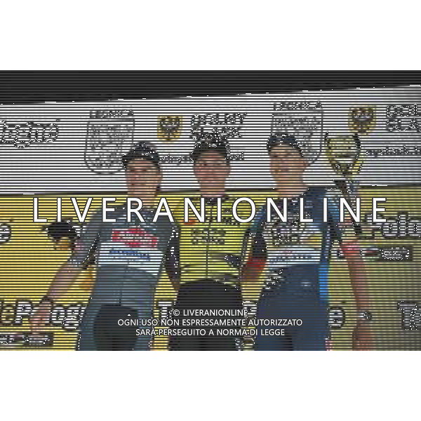 04-08-2025 Tour De Pologne; Tappa 01 Wroclaw - Legnica; 2025, Visma - Lease A Bike; 2025, Alpecin - Deceuninck; 2025, Soudal - Quick Step; Kooij, Olav; Plowright, Jensen; Magnier, Paul; Legnica; ©SIROTTI - AGENZIA ALDO LIVERANI SAS