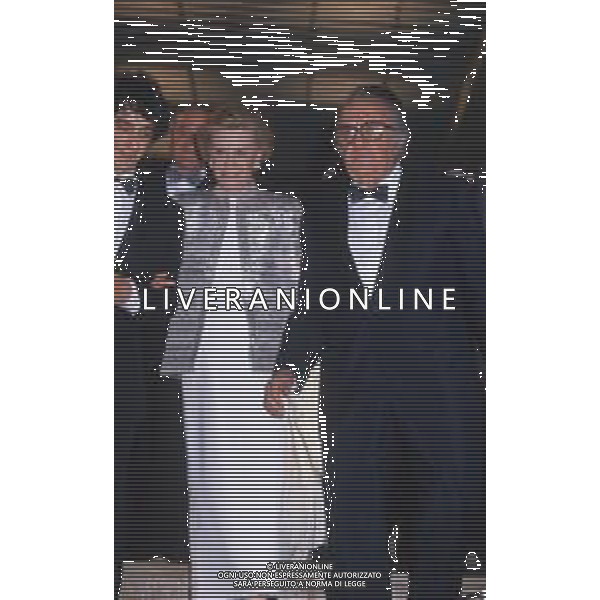 DIAP-RETROSPETTIVA GIULIETTA MASINA ATTRICE NELLA FOTO GIULIETTA MASINA A CANNES NELL\'ANNO 1987 CON FEDERICO FELLINI AG ALDO LIVERANI SAS