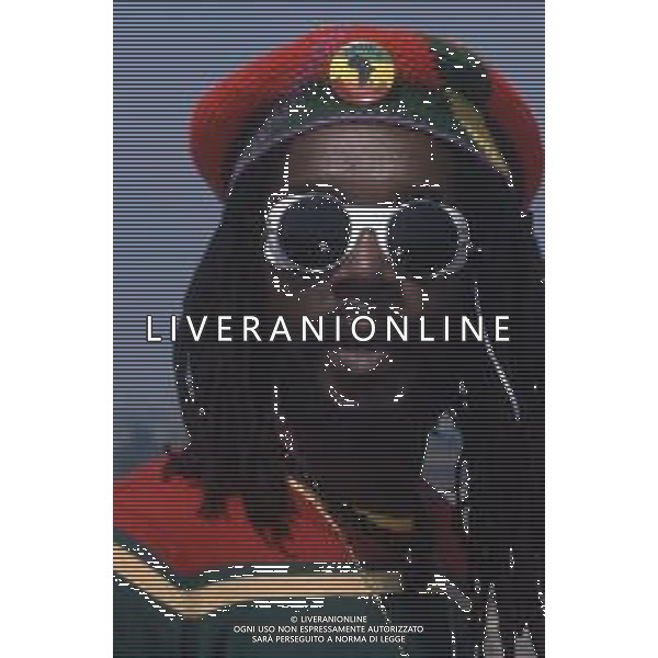 DIAP-RETROSPETTIVA PETER TOSH CANTANTE NELLA FOTO PETER TOSH A MILANO NELL\'ANNO 1985 IN TERRAZZA MARTINI AG ALDO LIVERANI SAS