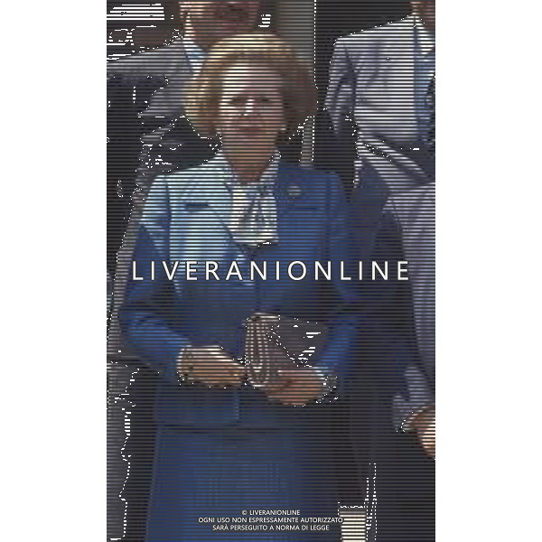 DIAP-RETROSPETTIVA MARGARET THATCHER POLITICA NELLA FOTO MARGARET THATCHER PRIMO MINISTRO INGLESE A MILANO NELL\'ANNO 1985 AG ALDO LIVERANI SAS