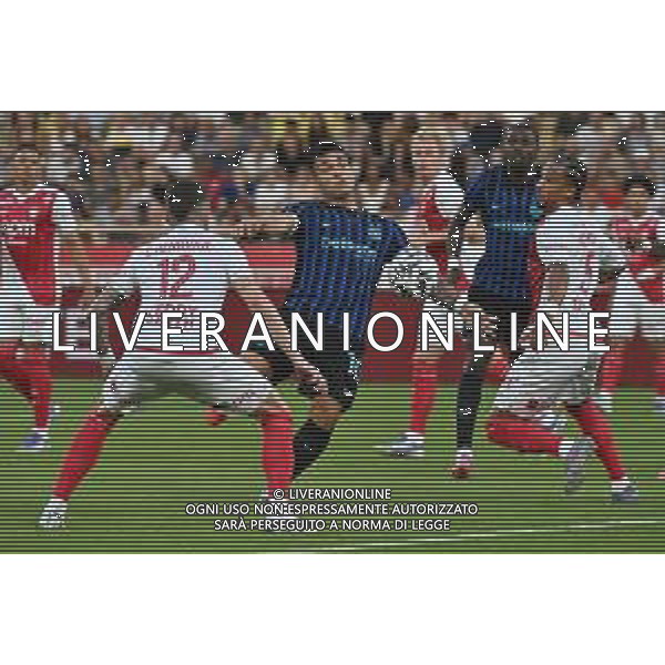 TVRG Monaco vs Inter nella foto Lautaro Martinez (Inter) occasione da gol Monaco (MC) 08-08-2025 Stade Louis II Monaco vs Inter - amichevole precampionato foto Roberto Garavaglia/Agenzia Aldo Liverani sas