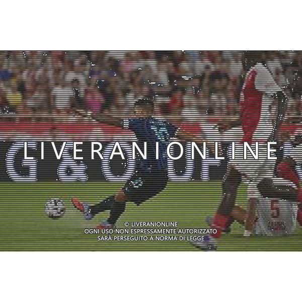 TVRG Monaco vs Inter nella foto Lautaro Martinez (Inter) segna il gol dell\'1 a 1 Monaco (MC) 08-08-2025 Stade Louis II Monaco vs Inter - amichevole precampionato foto Roberto Garavaglia/Agenzia Aldo Liverani sas