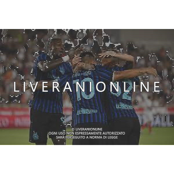 TVRG Monaco vs Inter nella foto giocatori Inter esultanza dopo il gol dell\'1 a 1 Monaco (MC) 08-08-2025 Stade Louis II Monaco vs Inter - amichevole precampionato foto Roberto Garavaglia/Agenzia Aldo Liverani sas