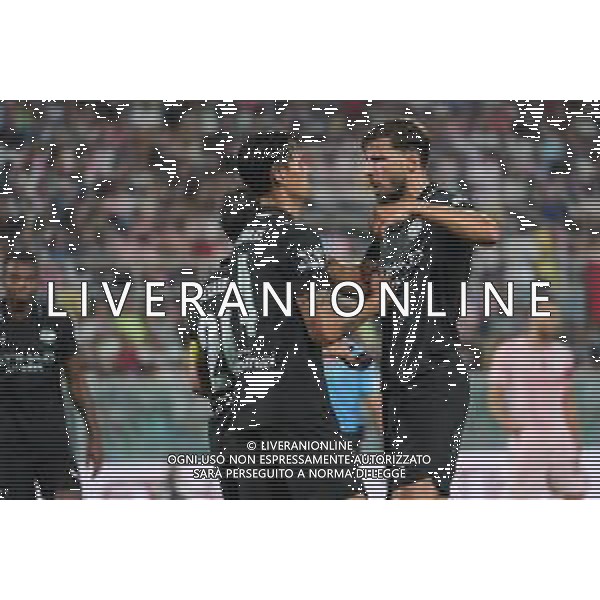 Palermo FC vs Manchester City nella foto Tijjani Reijnders e John Stones mentre esultano per il gol Palermo 09-08-2025 Stadio Renzo Barbera Anglo-Palermitan Trophy 2025 – incontro amichevole internazionale foto Federico Serra/Agenzia Aldo Liverani sas