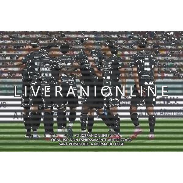 Palermo FC vs Manchester City nella foto la squadra del Manchester City che esulta per il gol Palermo 09-08-2025 Stadio Renzo Barbera Anglo-Palermitan Trophy 2025 – incontro amichevole internazionale foto Federico Serra/Agenzia Aldo Liverani sas