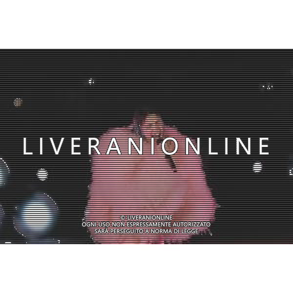 Italian singer Rose Villain performing live before the Anglo-Palermitan Trophy match between Palermo FC and Manchester City at Renzo Barbera Stadium