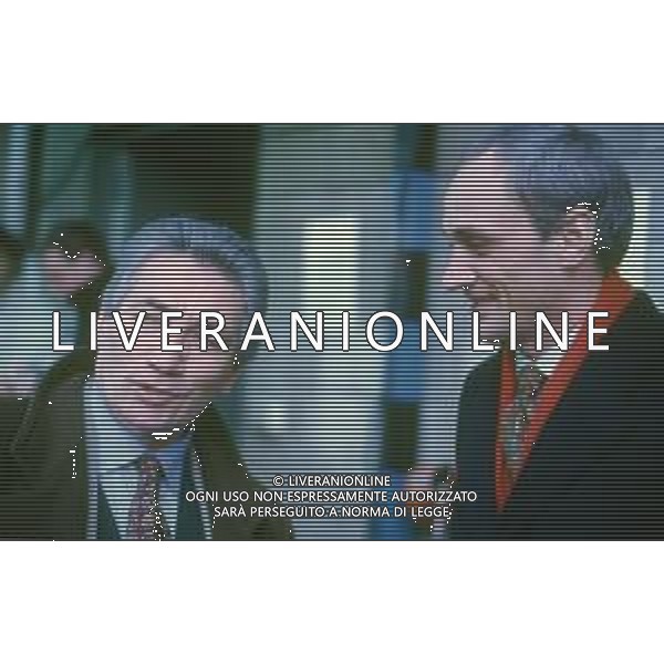 DIAP-RETROSPETTIVA EDMEO LUGARESI PRESIDENTE CESENA CALCIO NELLA FOTO EDMEO LUGARESI CON ANTONIO PERCASSI AG ALDO LIVERANI SAS