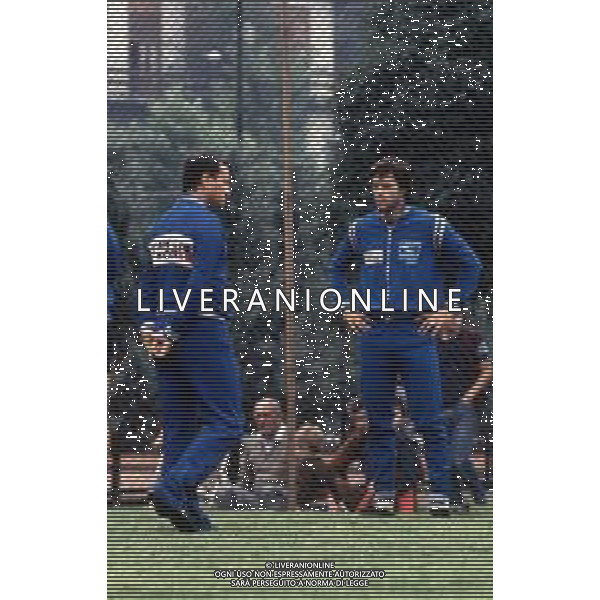 DIAP-RETROSPETTIVA GIUSEPPE MARCHIORO ALLENATORE COMO CALCIO NELLA FOTO GIUSEPPE MARCHIORO ALLENATORE COMO CALCIO CON MIRNEGG DIETER AG ALDO LIVERANI SAS 