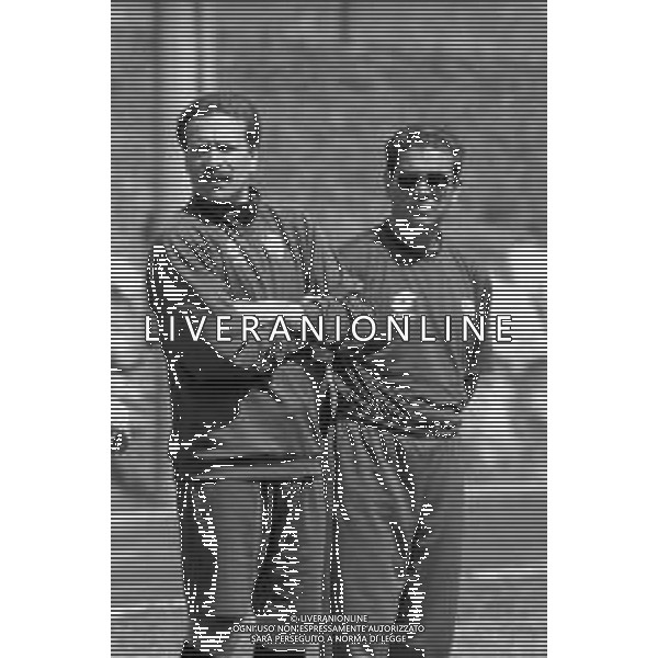 NEG-RETROSPETTIVA ROSARIO RAMPANTI ALLENATORE CALCIO NELLA FOTO ROSARIO RAMPANTI ALLENATORE TORINO CALCIO NELL\'ANNO 1994-1995 CON RENATO ZACCARELLI AG ALDO LIVERANI SAS