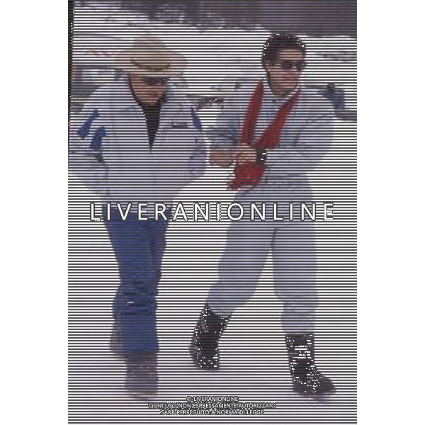 DIAP-RETROSPETTIVA UGO TOGNAZZI ATTORE NELLA FOTO UGO TOGNAZZI CON IL FIGLIO GIANMARCO NELL\'ANNO 1986 AG ALDO LIVERANI SAS