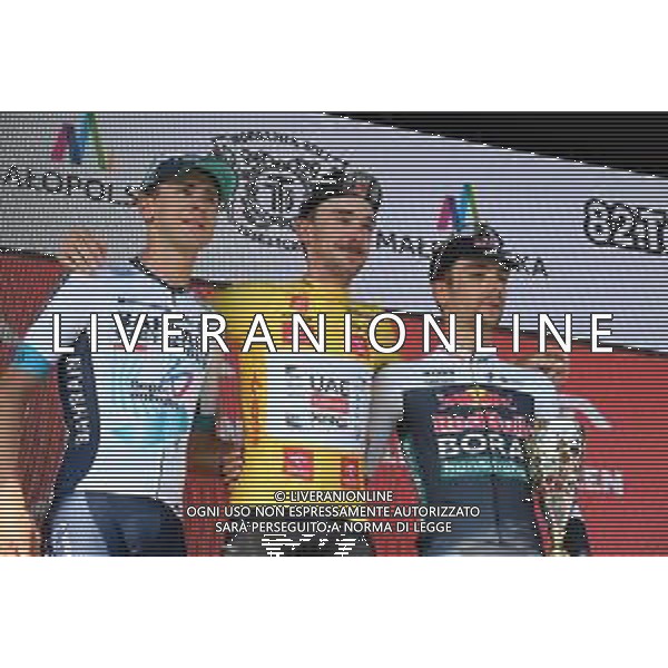 10-08-2025 Tour De Pologne; Tappa 07 Wieliczka - Wieliczka; 2025, Uae Team Emirates - Xrg; 2025, Bahrain - Victorious; 2025, Red Bull - Bora Hansgrohe; Mcnulty, Brandon; Tiberi, Antonio; Sobrero, Matteo; Wieliczka; ©SIROTTI - AGENZIA ALDO LIVERANI SAS