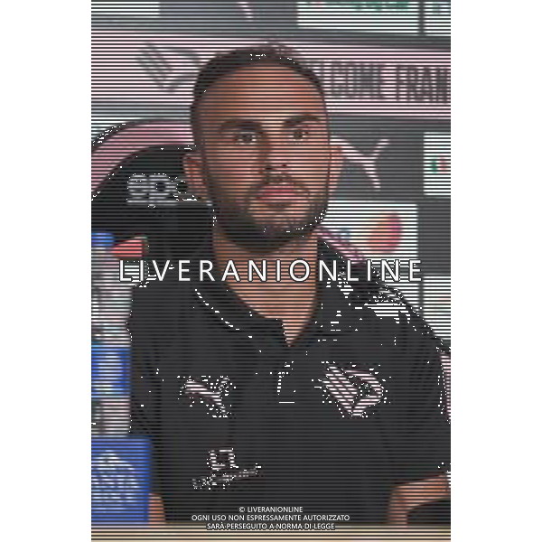 Conferenza stampa di presentazione di Francesco Bardi come nuovo giocatore del  Palermo FC  nella foto Francesco Bardi  Palermo  12-08-2025  Centro di Formazione del Palermo (CFA)  Serie B 2025/2026 – conferenza stampa  foto Federico Serra/Agenzia Aldo Liverani sas 