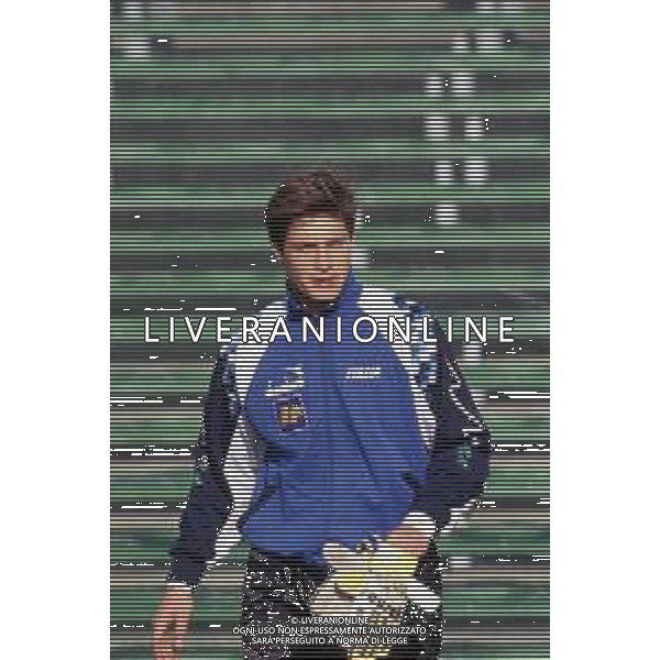 DIAP- RETROSPETTIVA CARLO CUDICINI CALCIATORE DI RUOLO PORTIERE NELLA FOTO CARLO CUDICINI CON LA MAGLIA DELLA NAZIONALE ITALIANA UNDER 21 NELL\'ANNO 1992-1993 AG ALDO LIVERANI SAS