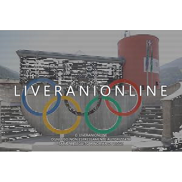 TVRCOR Bormio (SO) 13-08-2025 Cerchi olimpici a Bormio in vista delle Olimpiadi Milano Cortina 2026 ©TVCOR Roberta Corradin - AGENZIA ALDO LIVERANI SAS