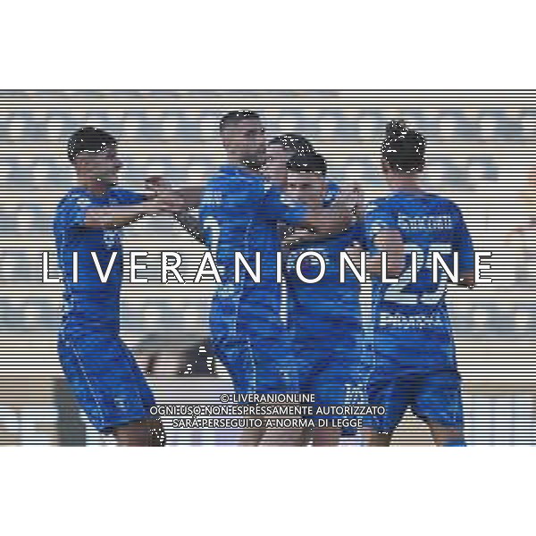TVRG Empoli vs Reggiana nella foto giocatori Empoli esultanza dopo il gol dell\'1 a 1 Empoli (FI) 15-08-2025 Stadio Carlo Castellani - Computer Gross Arena Empoli vs Reggiana - trentaduesimi di finale Coppa Italia Frecciarossa foto Roberto Garavaglia/Agenzia Aldo Liverani sas- AGENZIA ALDO LIVERANI SAS