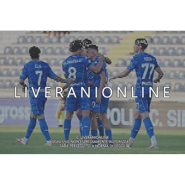 TVRG Empoli vs Reggiana nella foto giocatori Empoli esultanza dopo il gol dell\'1 a 1 Empoli (FI) 15-08-2025 Stadio Carlo Castellani - Computer Gross Arena Empoli vs Reggiana - trentaduesimi di finale Coppa Italia Frecciarossa foto Roberto Garavaglia/Agenzia Aldo Liverani sas- AGENZIA ALDO LIVERANI SAS