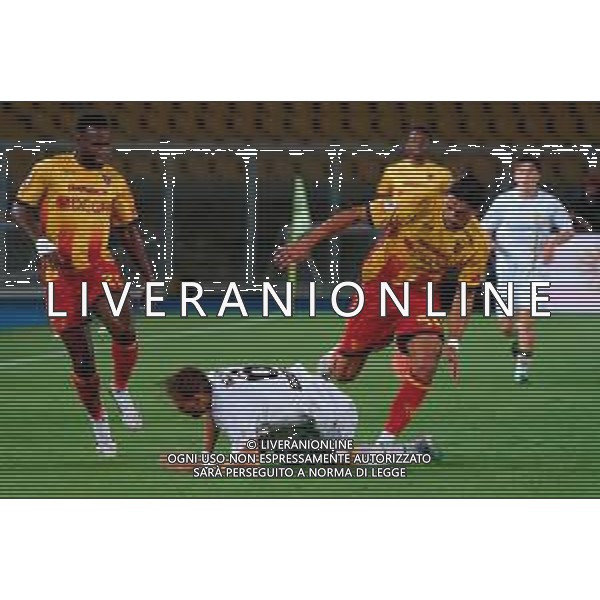TVEM August 15, 2025 Lecce, Italy - US Lecce vs SS Juve Stabia - Coppa Italia round of 32 match 2025/26 - Via Del Mare Stadium. In the pic: Santiago Pierotti of US Lecce in action against Marco Bellich of Juve Stabia ©TVEM Emmanuele Mastrodonato - AGENZIA ALDO LIVERANI SAS