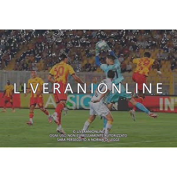TVEM August 15, 2025 Lecce, Italy - US Lecce vs SS Juve Stabia - Coppa Italia round of 32 match 2025/26 - Via Del Mare Stadium. In the pic: Alessandro Confente of Juve Stabia in action against Lassana Coulibaly of US Lecce ©TVEM Emmanuele Mastrodonato - AGENZIA ALDO LIVERANI SAS
