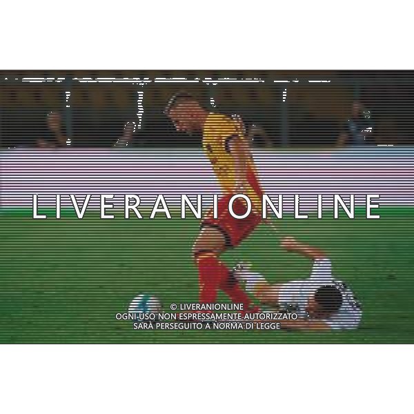 TVEM August 15, 2025 Lecce, Italy - US Lecce vs SS Juve Stabia - Coppa Italia round of 32 match 2025/26 - Via Del Mare Stadium. In the pic: Ylber Ramadani of US Lecce in action against Christian Pierobon of Juve Stabia ©TVEM Emmanuele Mastrodonato - AGENZIA ALDO LIVERANI SAS