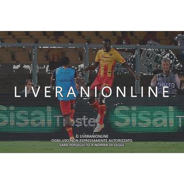 TVEM August 15, 2025 Lecce, Italy - US Lecce vs SS Juve Stabia - Coppa Italia round of 32 match 2025/26 - Via Del Mare Stadium. In the pic: Mohamed Kaba of US Lecce celebrates after scoring a goal with Konan N\'Dri of US Lecce ©TVEM Emmanuele Mastrodonato - AGENZIA ALDO LIVERANI SAS