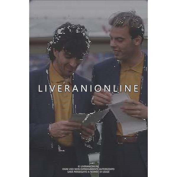 DIAP-RETROSPETTIVA MAURO BONOMI CALCIATORE NELLA FOTO MAURO BONOMI E ALESSANDRO MELLI AG ALDO LIVERANI SAS