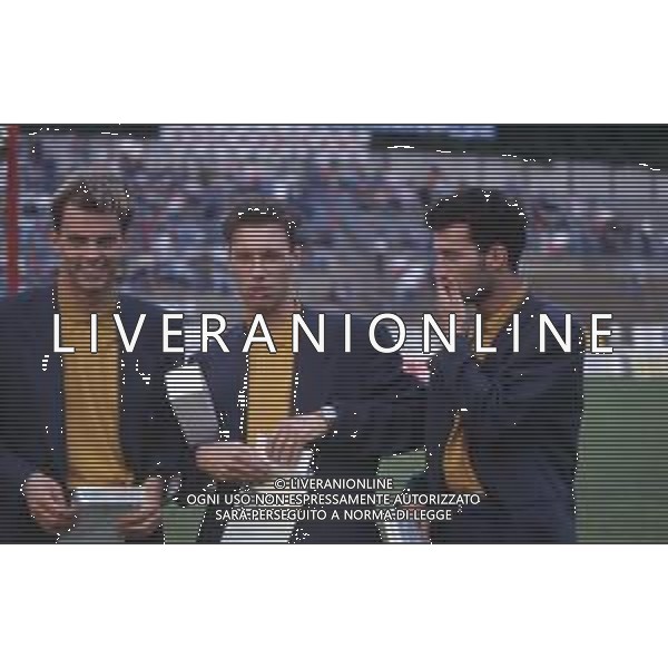 DIAP-RETROSPETTIVA MAURO BONOMI CALCIATORE NELLA FOTO MAURO BONOMI-DARIO MARCOLIN E GIUSEPPE FAVALLI AG ALDO LIVERANI SAS