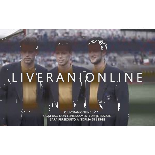 DIAP-RETROSPETTIVA MAURO BONOMI CALCIATORE NELLA FOTO MAURO BONOMI-DARIO MARCOLIN E GIUSEPPE FAVALLI AG ALDO LIVERANI SAS