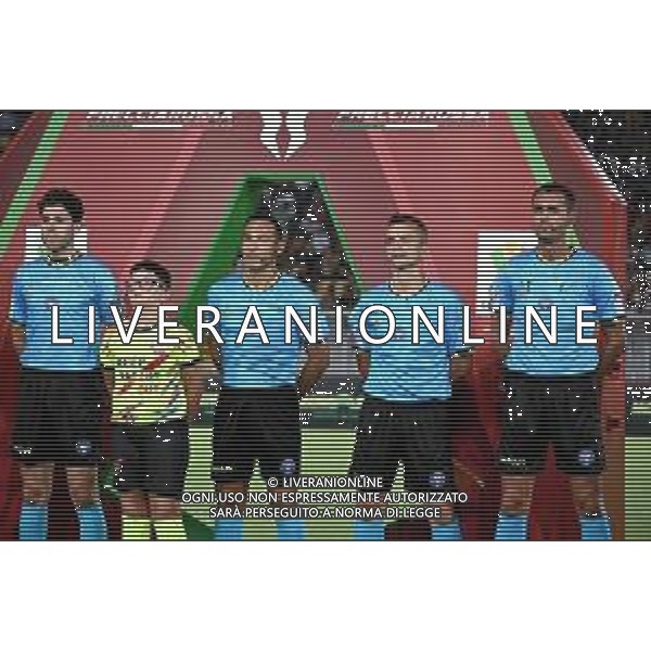 TVPG Lecce vs Juve Stabia nella foto la squadra arbitrale da sx Paolo Laudato (Assistente 1), Giuseppe Mucera (Arbitro), Francesco Cortese (Assistente 2) e Marco Di Bello (Quarta Ufficiale)Lecce (ITA) 15-08-2025 Stadio “E. Giardiniero” Via del Mare - Trentaduesimi di finale Coppa Italia Frecciarossa 2025/26 FOTO PASQUALE GOLIA-AG ALDO LIVERANI SAS