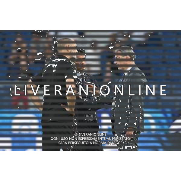 Atalanta vs Juventus nella foto da SX Igor Tudor allenatore Juventus, Francois Modesto direttore tecnico Juventus e Damien Comolli direttore generale Juventus a colloquio prima della gara Bergamo 16-08-2025 Stadio di Bergamo Atalanta vs Juventus - amichevole precampionato foto Roberto Garavaglia/Agenzia Aldo Liverani sas- AGENZIA ALDO LIVERANI SAS