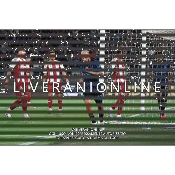 TVEM August 16, 2025 Bari, Italy - FC Inter vs Olympiacos FC - friendly match - San Nicola Stadium. In the pic: Federico Dimarco of FC Inter celebrates after scoring a goal ©TVEM Emmanuele Mastrodonato - AGENZIA ALDO LIVERANI SAS