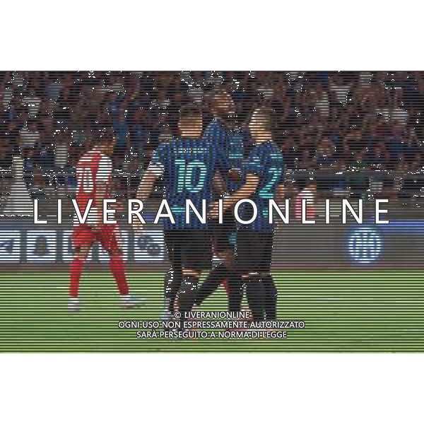 TVEM August 16, 2025 Bari, Italy - FC Inter vs Olympiacos FC - friendly match - San Nicola Stadium. In the pic:Marcus Thuram of FC Inter celebrates after scoring a goal with teammates ©TVEM Emmanuele Mastrodonato - AGENZIA ALDO LIVERANI SAS