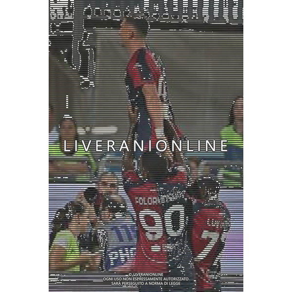 16-8-2025. Cagliari calcio-Virtus Entella. 1° turno coppa Italia 2025/2026, stadio Unipol Domus Cagliari. Foto Salvatore Moi/Agenzia Aldo Liverani s.as. Nella foto: Gol Cagliari in casa contro Virtus Entella, segna: Piccoli Cagliari ©MOI SALVATORE - AGENZIA ALDO LIVERANI SAS