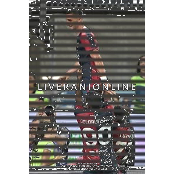 16-8-2025. Cagliari calcio-Virtus Entella. 1° turno coppa Italia 2025/2026, stadio Unipol Domus Cagliari. Foto Salvatore Moi/Agenzia Aldo Liverani s.as. Nella foto: Gol Cagliari in casa contro Virtus Entella, segna: Piccoli Cagliari ©MOI SALVATORE - AGENZIA ALDO LIVERANI SAS