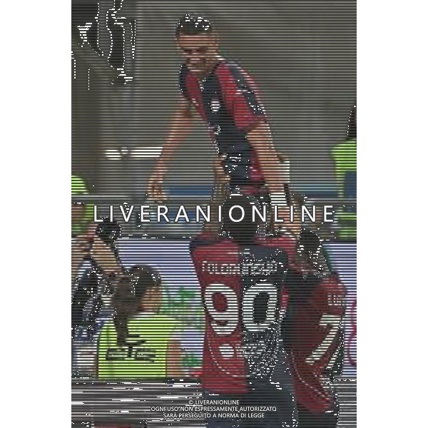 16-8-2025. Cagliari calcio-Virtus Entella. 1° turno coppa Italia 2025/2026, stadio Unipol Domus Cagliari. Foto Salvatore Moi/Agenzia Aldo Liverani s.as. Nella foto: Gol Cagliari in casa contro Virtus Entella, segna: Piccoli Cagliari ©MOI SALVATORE - AGENZIA ALDO LIVERANI SAS