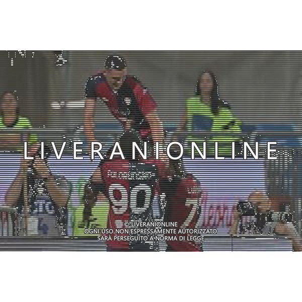 16-8-2025. Cagliari calcio-Virtus Entella. 1° turno coppa Italia 2025/2026, stadio Unipol Domus Cagliari. Foto Salvatore Moi/Agenzia Aldo Liverani s.as. Nella foto: Gol Cagliari in casa contro Virtus Entella, segna: Piccoli Cagliari ©MOI SALVATORE - AGENZIA ALDO LIVERANI SAS