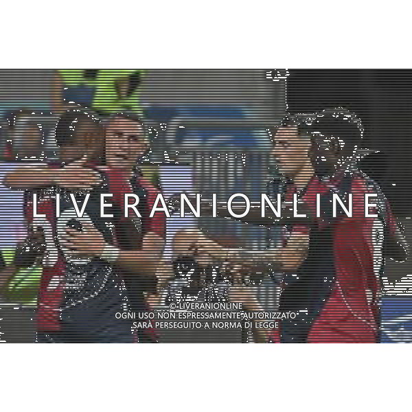 16-8-2025. Cagliari calcio-Virtus Entella. 1° turno coppa Italia 2025/2026, stadio Unipol Domus Cagliari. Foto Salvatore Moi/Agenzia Aldo Liverani s.as. Nella foto: Gol Cagliari in casa contro Virtus Entella, segna: Piccoli Cagliari ©MOI SALVATORE - AGENZIA ALDO LIVERANI SAS