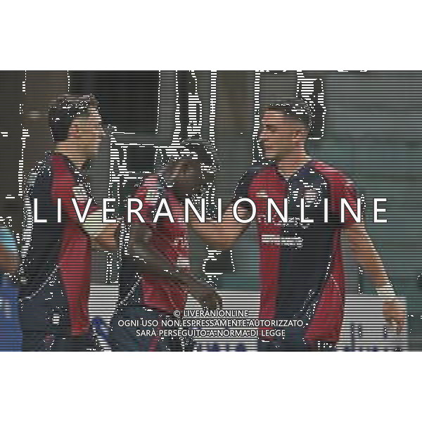 16-8-2025. Cagliari calcio-Virtus Entella. 1° turno coppa Italia 2025/2026, stadio Unipol Domus Cagliari. Foto Salvatore Moi/Agenzia Aldo Liverani s.as. Nella foto: Gol Cagliari in casa contro Virtus Entella, segna: Piccoli Cagliari ©MOI SALVATORE - AGENZIA ALDO LIVERANI SAS