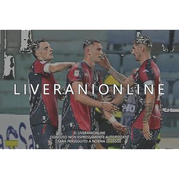 16-8-2025. Cagliari calcio-Virtus Entella. 1° turno coppa Italia 2025/2026, stadio Unipol Domus Cagliari. Foto Salvatore Moi/Agenzia Aldo Liverani s.as. Nella foto: Gol Cagliari in casa contro Virtus Entella, segna: Piccoli Cagliari ©MOI SALVATORE - AGENZIA ALDO LIVERANI SAS