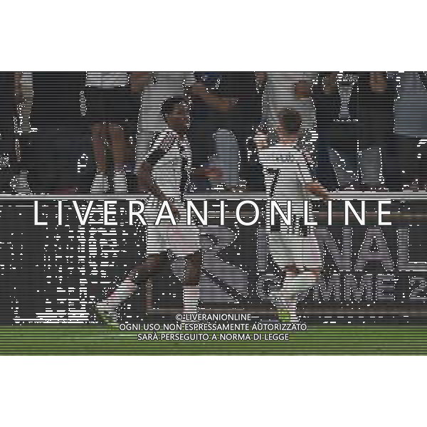 Atalanta vs Juventus nella foto Jonathan David (Juventus) e Francisco Conceicao (Juventus) esultanza dopo il gol dell\'1 a 0 Bergamo 16-08-2025 Stadio di Bergamo Atalanta vs Juventus - amichevole precampionato foto Roberto Garavaglia/Agenzia Aldo Liverani sas- AGENZIA ALDO LIVERANI SAS