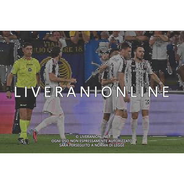 Atalanta vs Juventus nella foto giocatori Juventus esultanza dopo il gol del 2 a 0 Bergamo 16-08-2025 Stadio di Bergamo Atalanta vs Juventus - amichevole precampionato foto Roberto Garavaglia/Agenzia Aldo Liverani sas- AGENZIA ALDO LIVERANI SAS