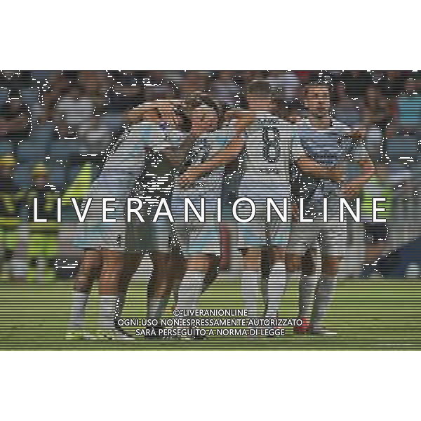 16-8-2025. Cagliari calcio-Virtus Entella. 1° turno coppa Italia 2025/2026, stadio Unipol Domus Cagliari. Foto Salvatore Moi/Agenzia Aldo Liverani s.as. Nella foto: Gol Virtus Entella in trasferta contro Cagliari, segna: autogol Alessandro Deiola Cagliari ©MOI SALVATORE - AGENZIA ALDO LIVERANI SAS