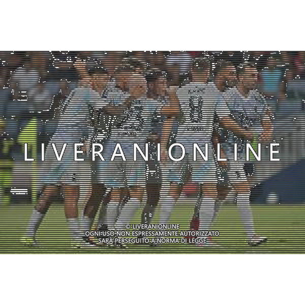 16-8-2025. Cagliari calcio-Virtus Entella. 1° turno coppa Italia 2025/2026, stadio Unipol Domus Cagliari. Foto Salvatore Moi/Agenzia Aldo Liverani s.as. Nella foto: Gol Virtus Entella in trasferta contro Cagliari, segna: autogol Alessandro Deiola Cagliari ©MOI SALVATORE - AGENZIA ALDO LIVERANI SAS