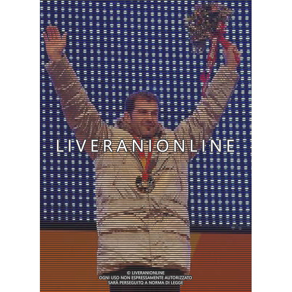 TORINO 13/02/2006 XX OLIMPIADI INVERNALI MEDALS PLAZA PREMIAZIONE SLITTINO SINGOLO UOMINI NELLA FOTO ZOEGGLER ARMIN PH GIGI ARCAINI/AG. ALDO LIVERANI 