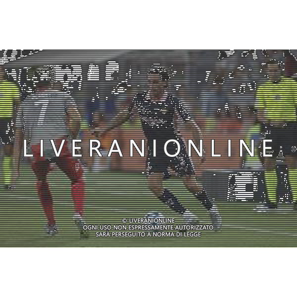Tommaso Augello of Palermo FC competes for the ball with Alessio Zerbin of US Cremonese during US Cremonese vs Palermo FC, 32° leg of Coppa Italia Frecciarossa 2025-26 game at Giovanni Zini stadium in Cremona (CR), Italy, on Agust 16, 2025. (Photo by Davide Casentini)- AGENZIA ALDO LIVERANI SAS