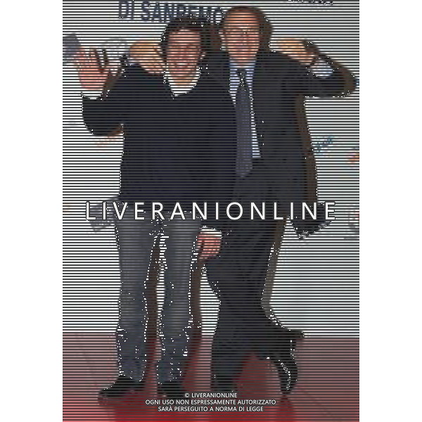 SAN REMO 3/3/2007 57∞ FESTIVAL DELLA CANZONE ITALIANA NELLA FOTO PIPPO BAUDO E FLAVIO INSINNA FOTO ROMANO/AG ALDO LIVERANI