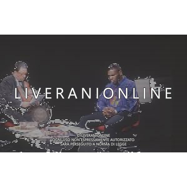 DIAP-RETROSPETTIVA MAURIZIO MOSCA GIORNALISTA NELLA FOTO MAURIZIO MOSCA E MIKE TYSON A MILANO AG ALDO LIVERANI SAS