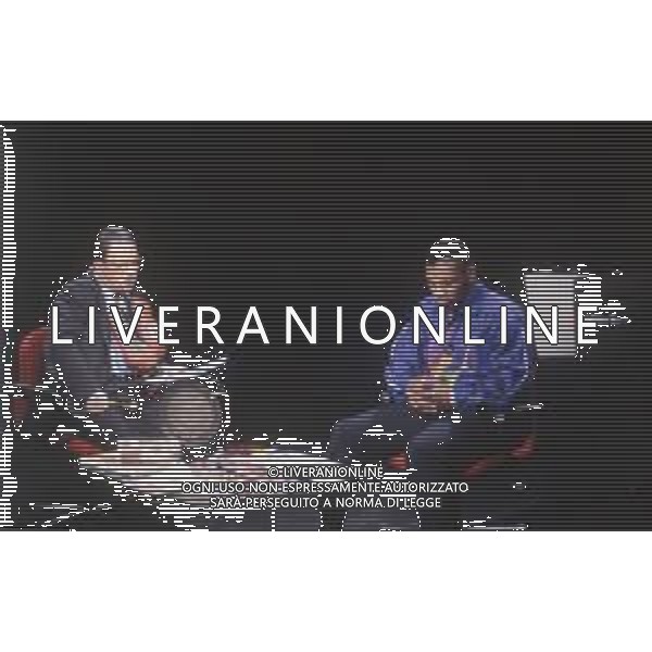 DIAP-RETROSPETTIVA MAURIZIO MOSCA GIORNALISTA NELLA FOTO MAURIZIO MOSCA E MIKE TYSON A MILANO AG ALDO LIVERANI SAS